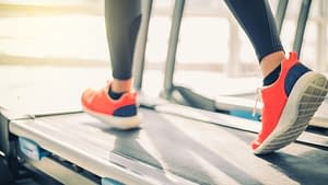 a person walking on a treadmill